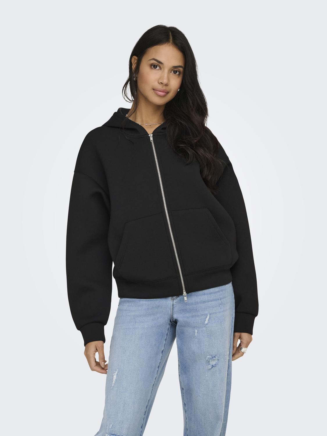 ONLNAOMI L/S TWO-WAY ZIP HOODIE SWT NOOS