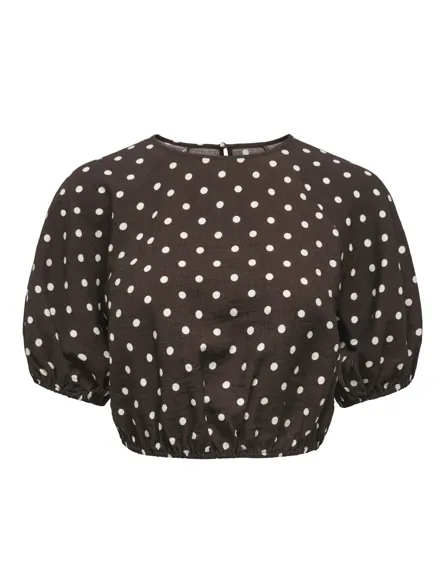 STUCAMINO CROPPED SS TOP WVN