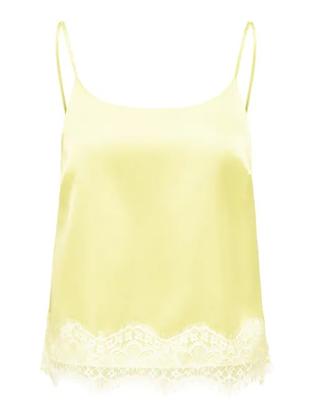 ONLBELLA SATIN LACE DETAIL TOP WVN