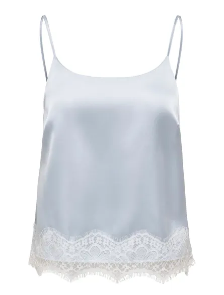 ONLBELLA SATIN LACE DETAIL TOP WVN