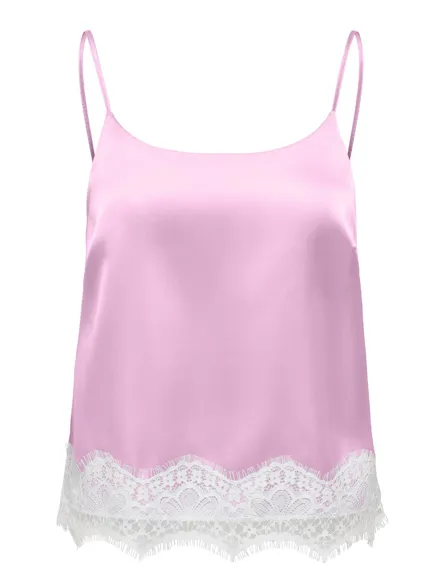 ONLBELLA SATIN LACE DETAIL TOP WVN