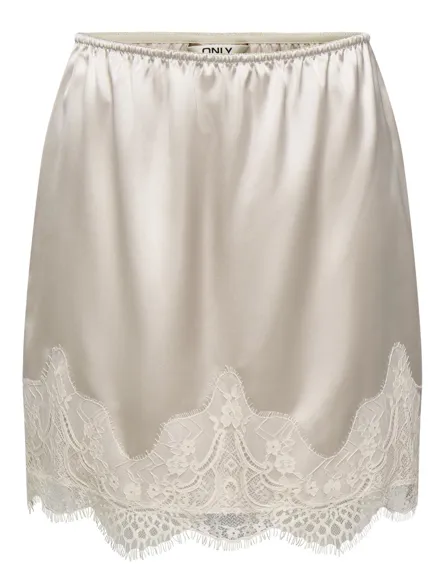 ONLBELLA SHORT SATIN LACE SKIRT WVN