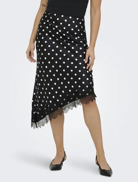 ONLBELLA SLANTED SATIN LACE SKIRT WVN