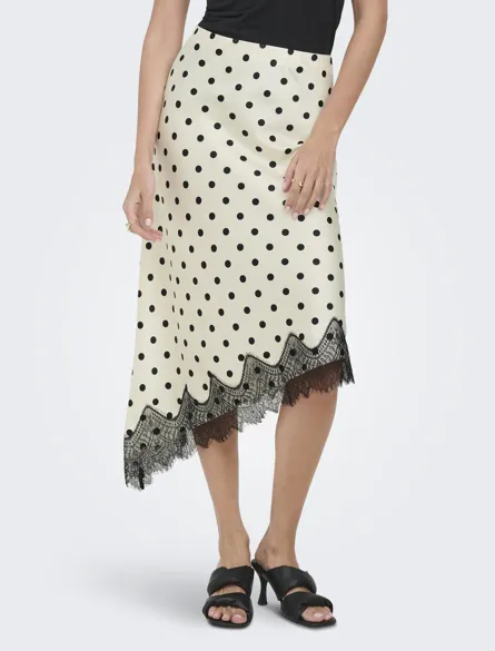 ONLBELLA SLANTED SATIN LACE SKIRT WVN