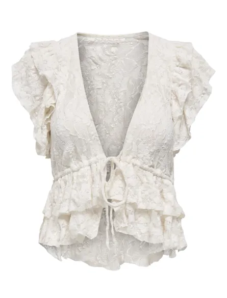 STULUCCA S/L LACE FLOUNCE TOP JRS