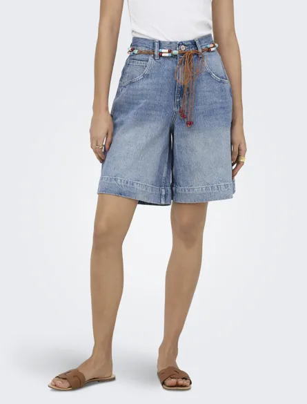 ONLHOLLIE HW BELT DNM SHORTS AZG