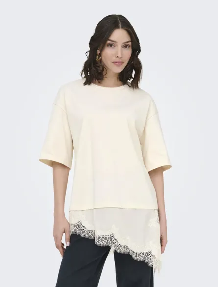 JDYALMA 2/4 LACE DETAIL T-SHIRT JRS EXP