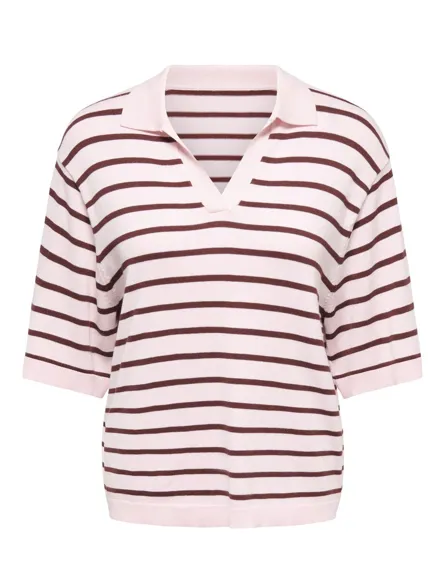 JDYNELLY 2/4 POLO PULLOVER KNT