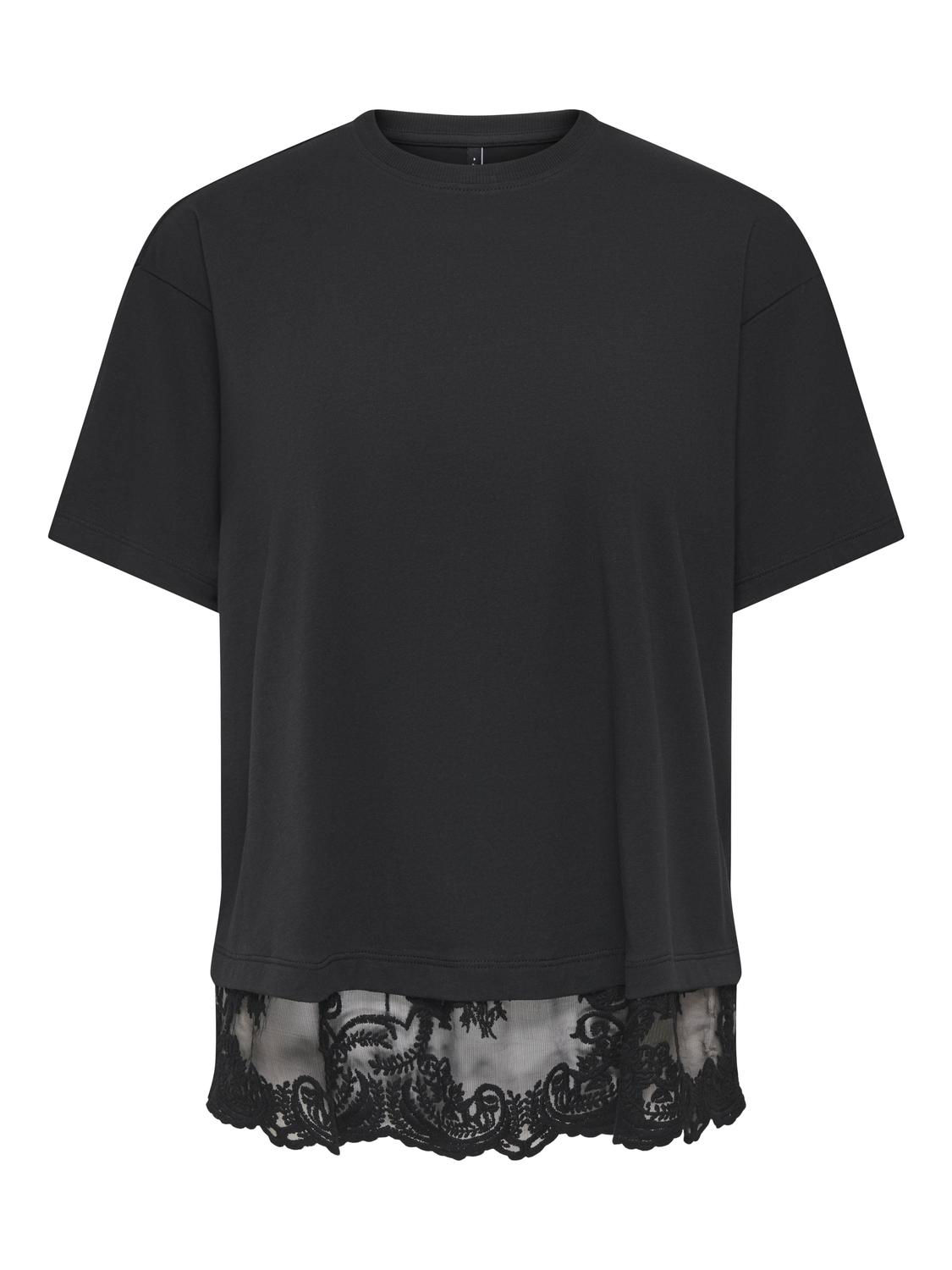 ONLVIVVI S/S LACE BOTTOM TOP JRS NOOS