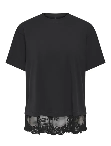 ONLVIVVI S/S LACE BOTTOM TOP JRS NOOS