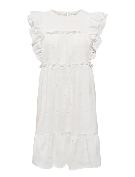STUATHEA S/L FLOUNCE SHORT DRESS WVN