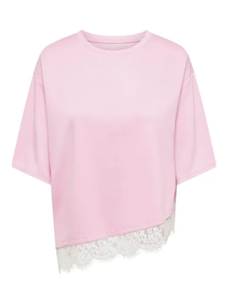 STUMATO S/S LACE ASYM TEE SWT