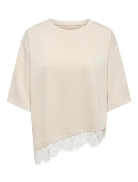 STUMATO S/S LACE ASYM TEE SWT