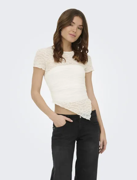 ONLLIVA S/S LACE TOP CS JRS