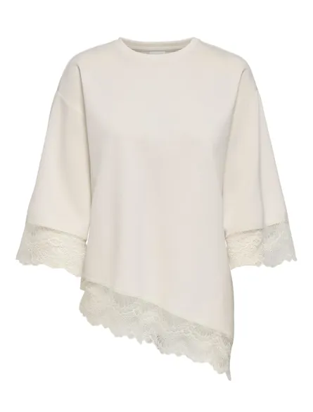 STUMATO 3/4 LACE ASYM TEE SWT