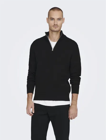 ONSPHIL REG 12 STRUC HALF ZIP KNIT NOOS