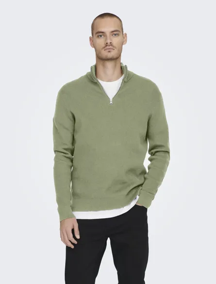 ONSPHIL REG 12 STRUC HALF ZIP KNIT NOOS