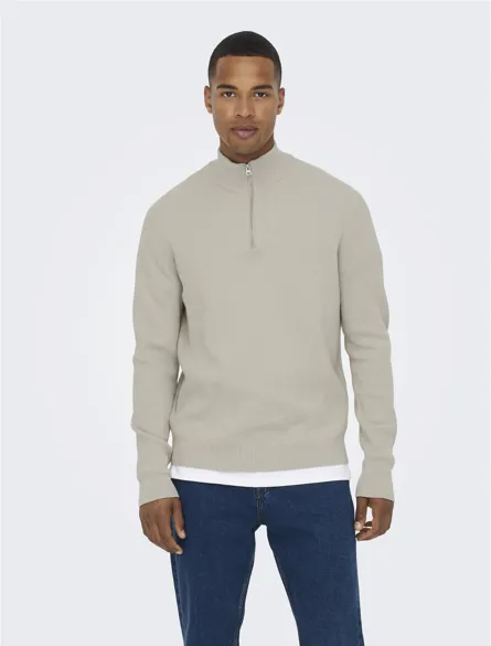 ONSPHIL REG 12 STRUC HALF ZIP KNIT NOOS