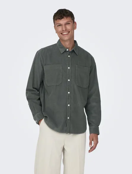 ONSALP 2PKT WASHD CORD LS SHIRT NOOS