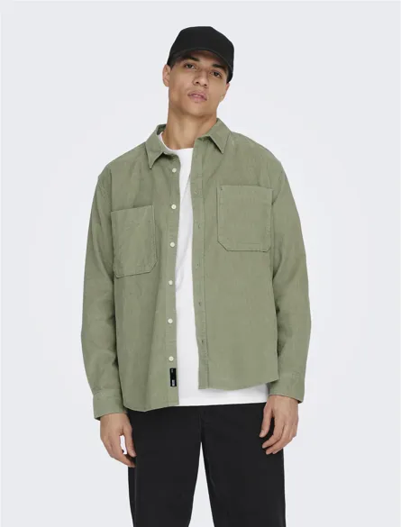 ONSALP 2PKT WASHD CORD LS SHIRT NOOS