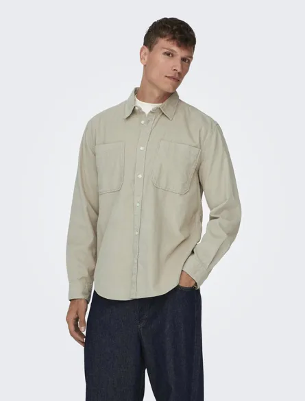 ONSALP 2PKT WASHD CORD LS SHIRT NOOS