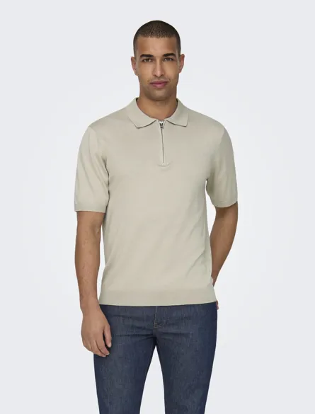 ONSWYLER LIFE REG 14 SS ZIP POLO KNIT