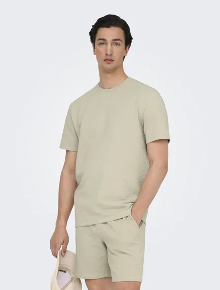 ONSKIAN LIFE REG SEERSUCKER SS TEE NOOS