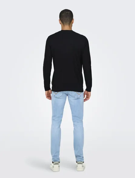 ONSLOUI REG 12 MEL CREW KNIT NOOS