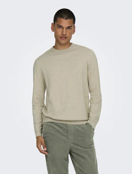 ONSLOUI REG 12 MEL CREW KNIT NOOS