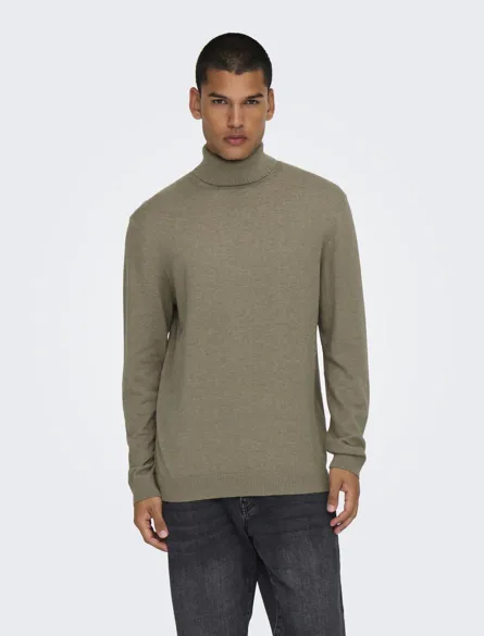 ONSLOUI REG 12 MEL ROLL KNIT NOOS