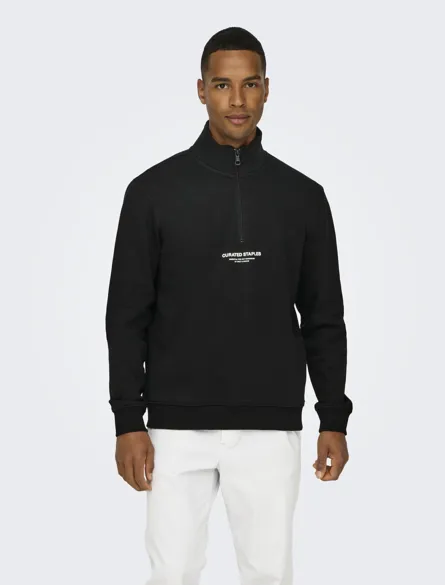ONSCURATED REG HALF ZIP SWEAT NOOS
