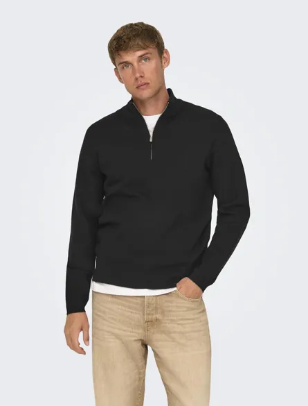 ONSCOOPER HALF ZIP HIGH NECK KNIT NOOS
