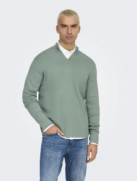 ONSCOOPER HALF ZIP HIGH NECK KNIT NOOS