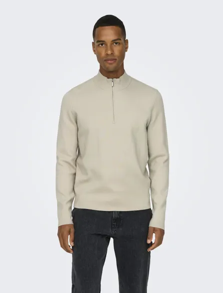 ONSCOOPER HALF ZIP HIGH NECK KNIT NOOS