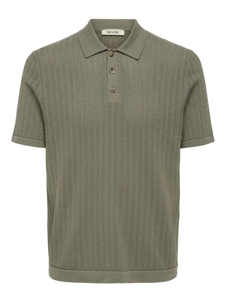 ONSMOON REG 12 SS POLO KNIT NOOS