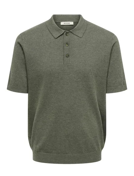 ONSLOUI REG 12 SS MEL POLO KNIT NOOS