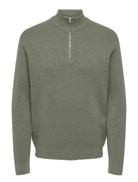 ONSTING LIFE REG HALF ZIP KNIT NOOS