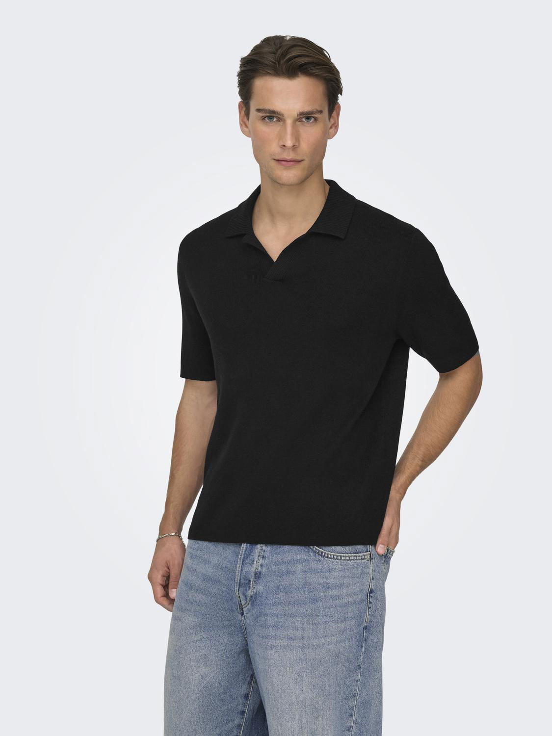 ONSTRAVIS REG 12 SS MEL KNIT