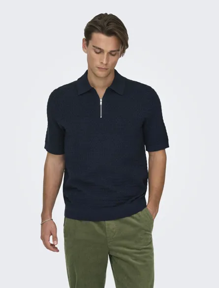 ONSMENU REG SS STRUCTURE POLO KNIT