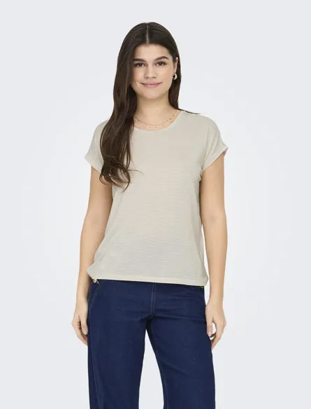 ONLCLAUDIA Basic Top mit V-Ausschnitt und Glitzer-Detail