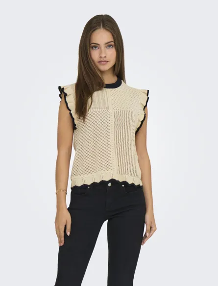 JDYVIOLET S/L FRILL PULLOVER KNT NOOS