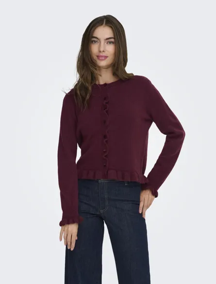 JDYLETTY L/S ON FRILL CARDIGAN KNT NOOS