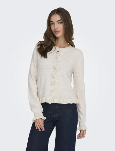 JDYLETTY L/S ON FRILL CARDIGAN KNT NOOS