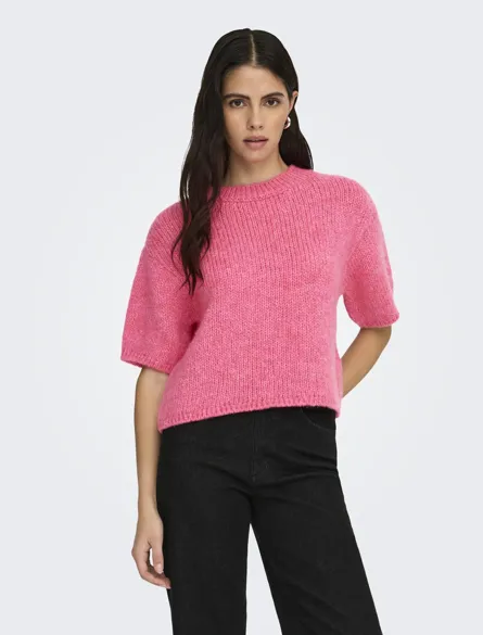 JDYLINEA S/S PULLOVER O-NECK KNT NOOS