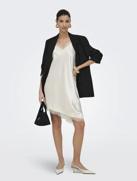 ONLBELLA STRAP SATIN LACE DRESS WVN EX