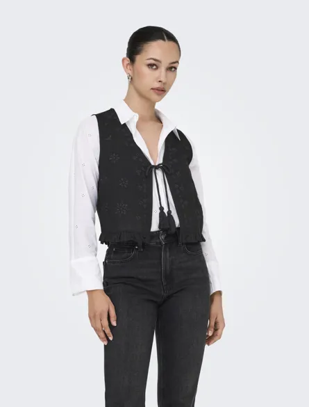 ONLJAKIRI LINEN S/L EMB VEST PTM