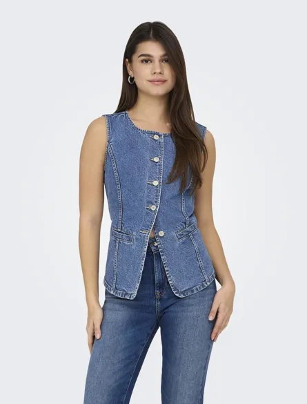 ONLGIULINA S/L BUTTON WAISTCOAT DNM