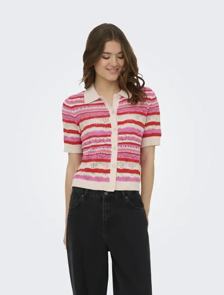 ONLLULA POLO S/S CARDIGAN KNT NOOS