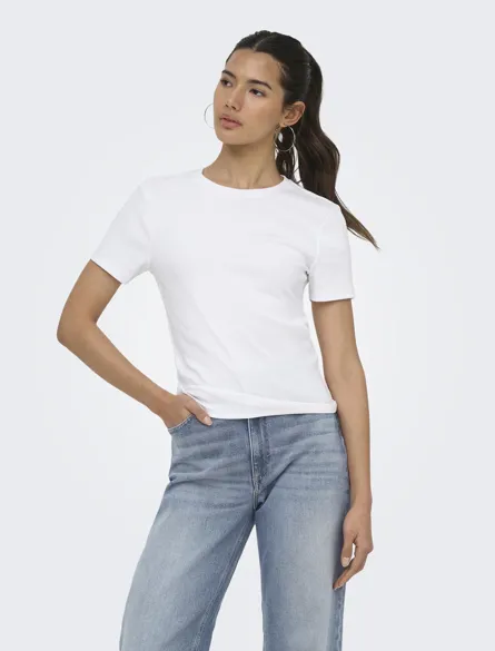 ONLRILEY Basic O-hals T-shirt med korte ærmer til unge damer