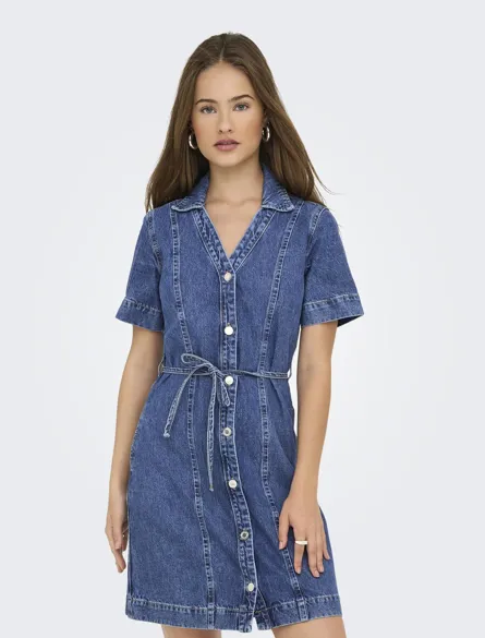 ONLFINA SS BELT DRESS DNM CRO